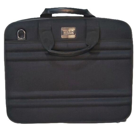 Zero Halliburton Black 16" Ballistic Nylon Hard Padded Laptop Briefcase Bag